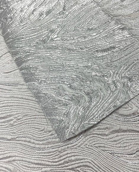 Жаккард белая\серебро волна