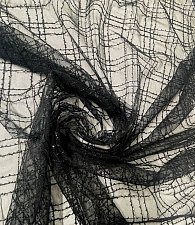 Фатин черный в квадрат с пайеткой 